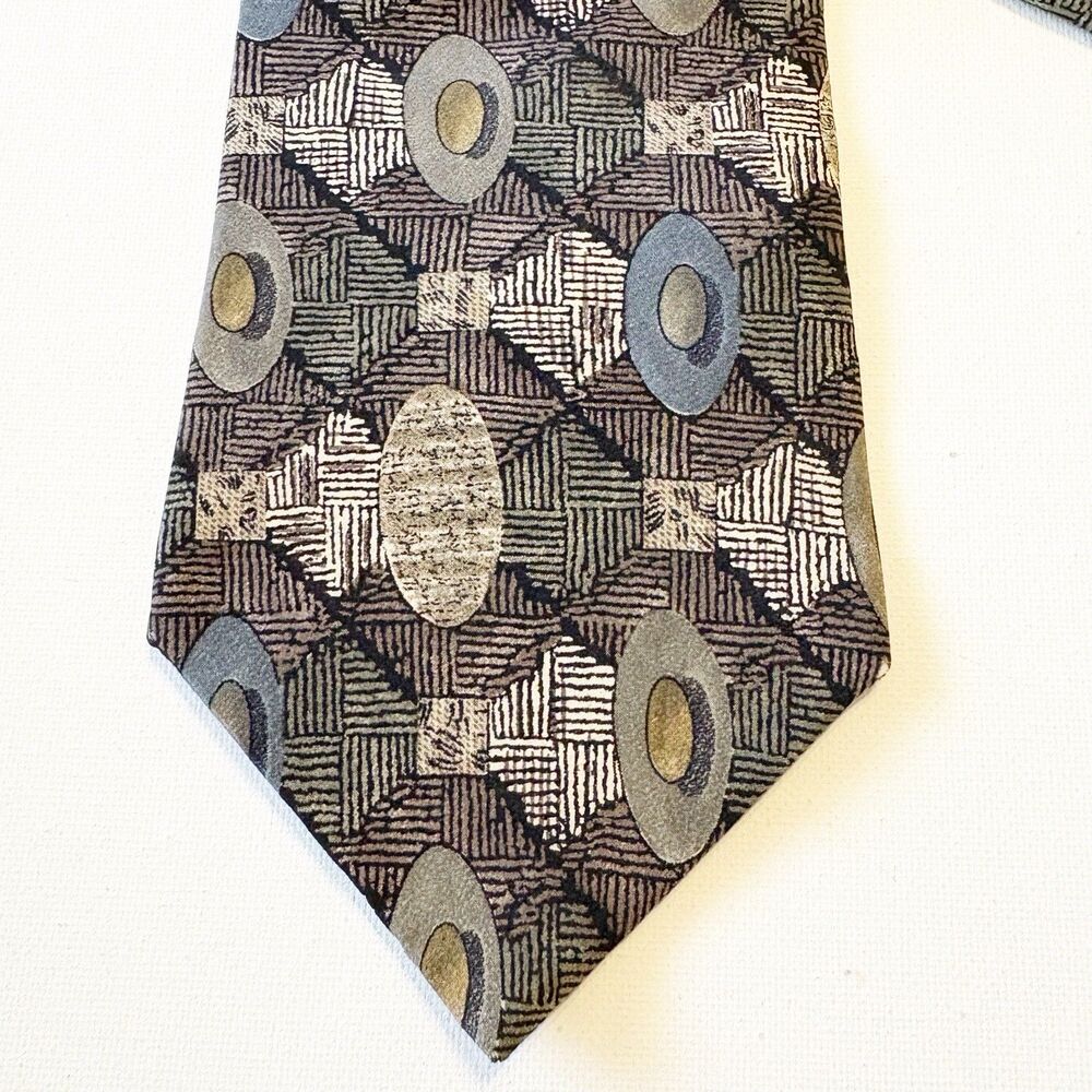 Evan Picone Mens Silk Tie Necktie Made In USA Brown Green Blue